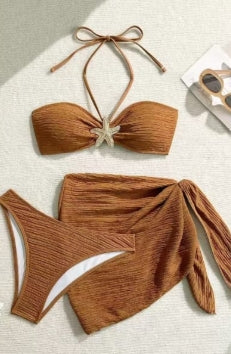 Bikini 3PCS JUPE COURTE ETOILE