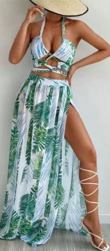 Bikini 3PCS JUPE LONG FEUILLE