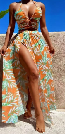 Bikini 3PCS JUPE LONG FEUILLE