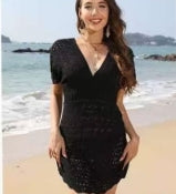 Robe de plage CROCÉ MANCHE COURTE