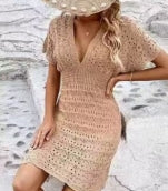 Robe de plage CROCÉ MANCHE COURTE