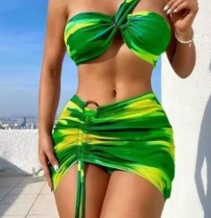 Bikini 3PCS JUPE COURTE 1 SHOULDER