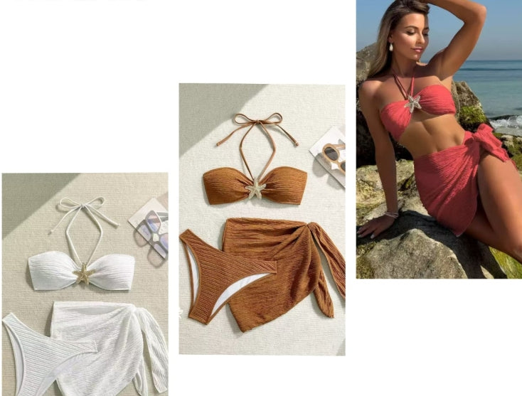 Bikini 3PCS JUPE COURTE ETOILE