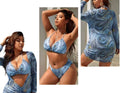 Bikini 3PCS KIMONO DESIGN BLEUEPALE