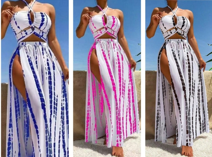 Bikini 3PCS JUPE LONG POINTILLE