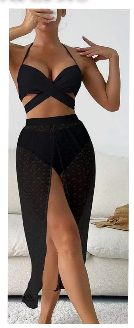 Bikini 3PCS JUPE TRANSPARENT