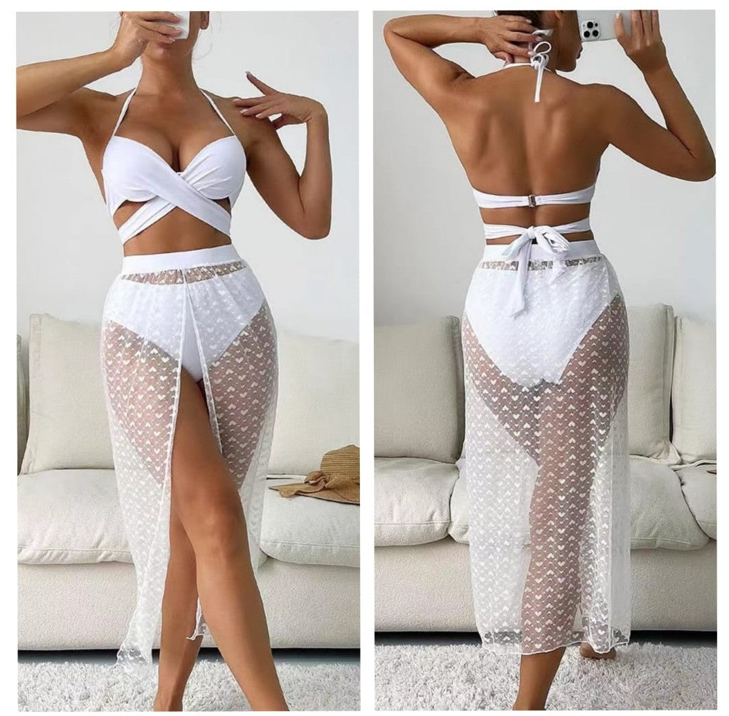 Bikini 3PCS JUPE TRANSPARENT
